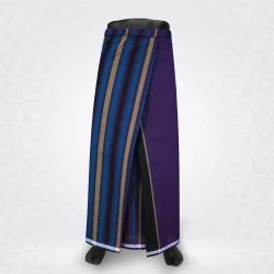 999-NC-Purple Lemon Green Blue Black striped Cotton Lungi-Sarong-009A